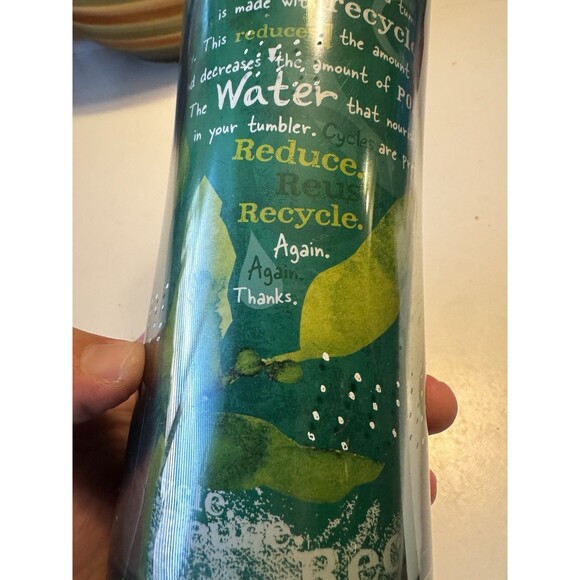 Starbucks Recycle Reduce Reuse Green Water Bottle Rare Greenie - Picture 4 of 9